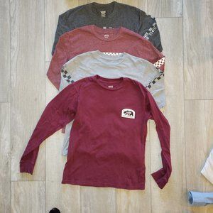 Lot 4 Boys sz Medium 10/12 Vans Long sleeve t-shirts